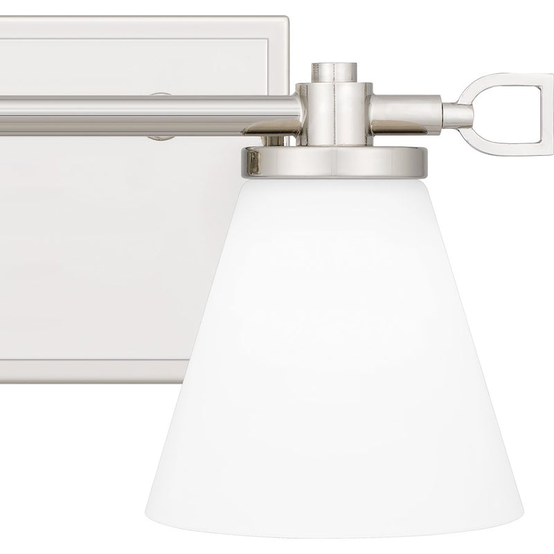 Quoizel Daniels Small Bath Light, Polished Nickel/Opal Etched