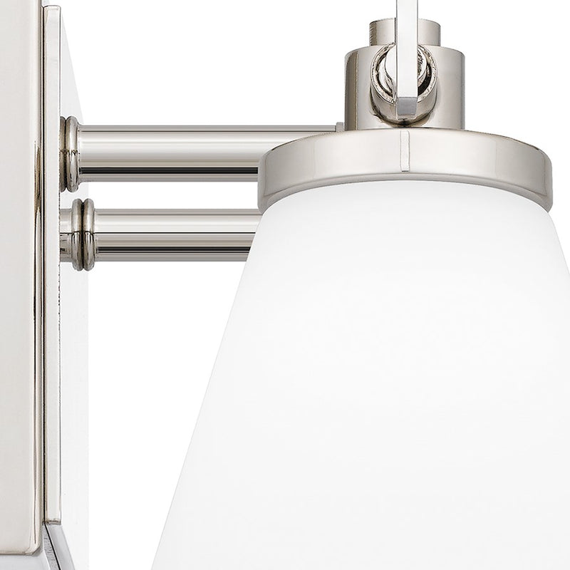 Quoizel Daniels Small Bath Light, Polished Nickel/Opal Etched