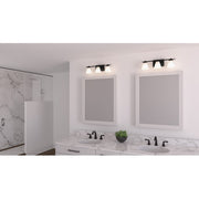 Quoizel Daniels Medium Bath Light, Matte Black/Opal Etched