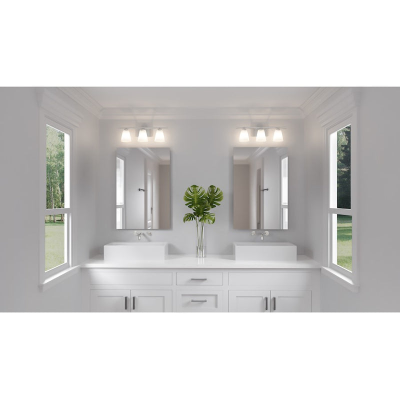 Quoizel Daniels Medium Bath Light, Polished Nickel/Opal Etched