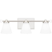 Quoizel Daniels Medium Bath Light, Polished Nickel/Opal Etched