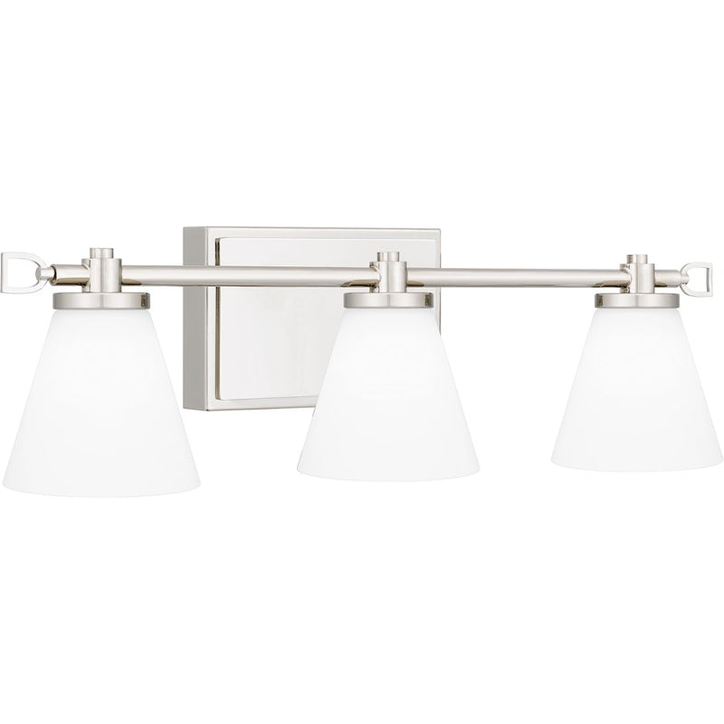 Quoizel Daniels Medium Bath Light, Polished Nickel/Opal Etched