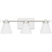 Quoizel Daniels Medium Bath Light, Polished Nickel/Opal Etched