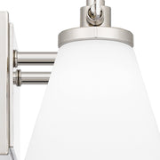 Quoizel Daniels Medium Bath Light, Polished Nickel/Opal Etched