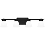Quoizel Daniels Large Bath Light, Matte Black/Opal Etched