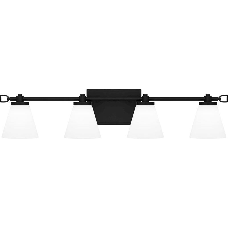 Quoizel Daniels Large Bath Light, Matte Black/Opal Etched