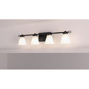 Quoizel Daniels Large Bath Light, Matte Black/Opal Etched