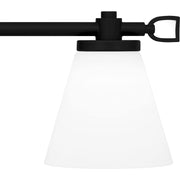 Quoizel Daniels Large Bath Light, Matte Black/Opal Etched
