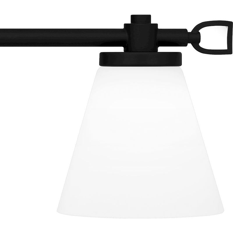 Quoizel Daniels Large Bath Light, Matte Black/Opal Etched