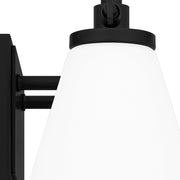 Quoizel Daniels Large Bath Light, Matte Black/Opal Etched