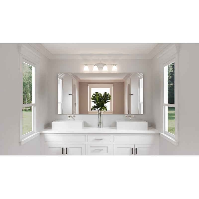 Quoizel Daniels Large Bath Light, Polished Nickel/Opal Etched