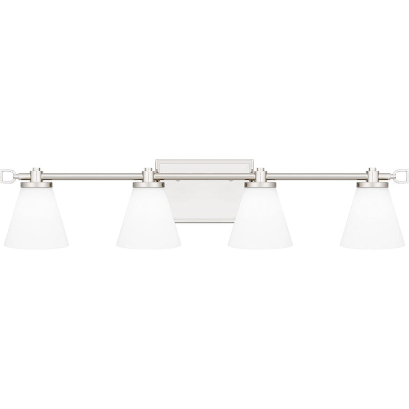 Quoizel Daniels Large Bath Light, Polished Nickel/Opal Etched