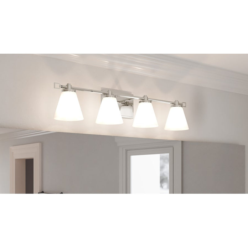 Quoizel Daniels Large Bath Light, Polished Nickel/Opal Etched