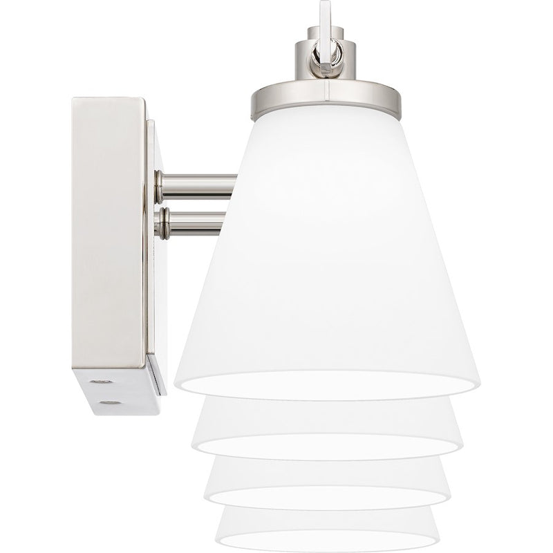 Quoizel Daniels Large Bath Light, Polished Nickel/Opal Etched