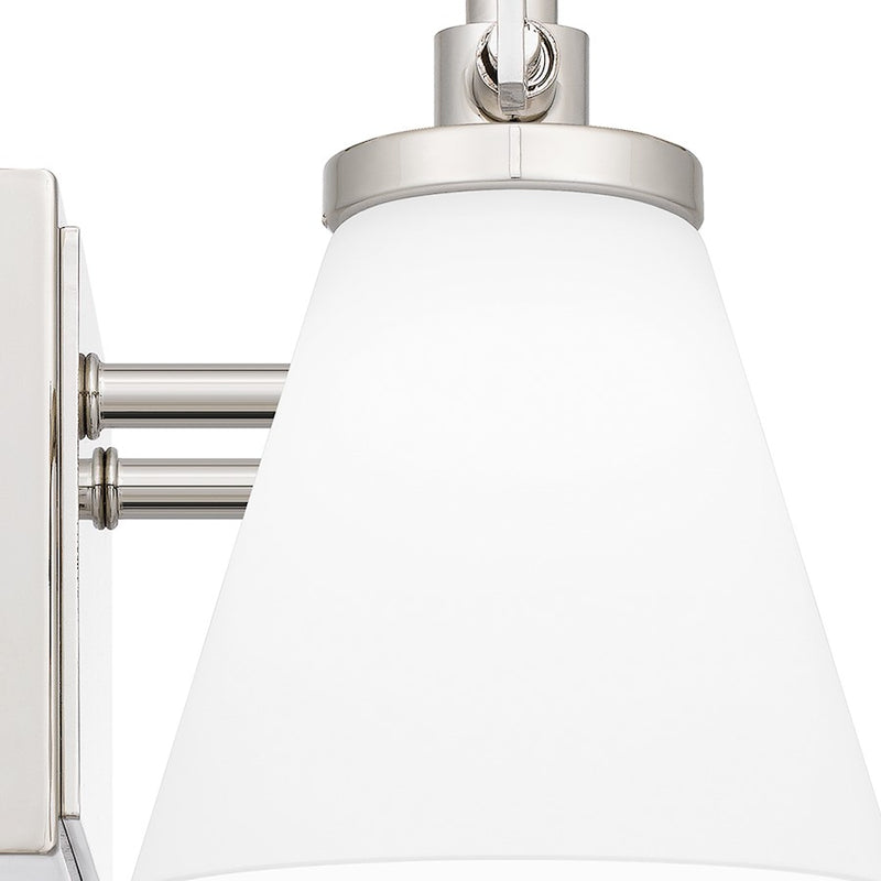 Quoizel Daniels Large Bath Light, Polished Nickel/Opal Etched