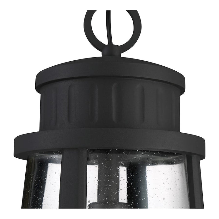 Quoizel Dunham 1 Light Outdoor Hanging, Earth Black/Seeded Glass
