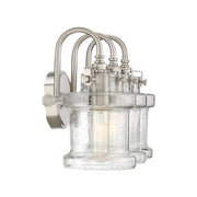 Quoizel Danbury 24in 3-Light Vanity Light | Traditional Brushed Nickel and Clear Seedy Glass | Bathroom Vanity & Powder Room | Model DNY8603BN