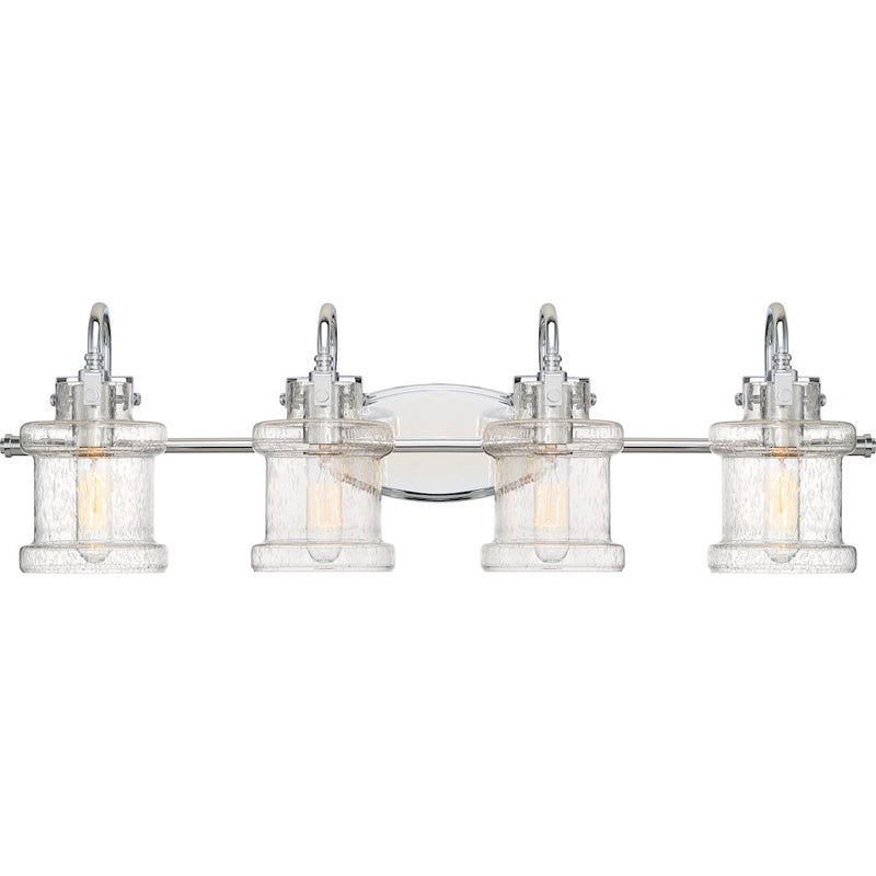 Quoizel Danbury 4 Light Bath Vanity, Polished Chrome