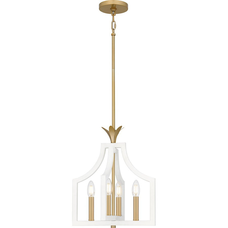 Quoizel Dusty Lane 4 Light Pendant, Matte White
