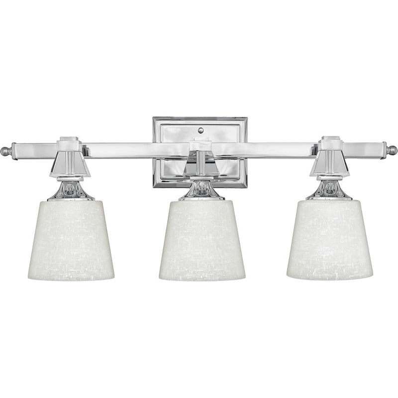 Quoizel 3 Light Deluxe Bath Fixture in Polished Chrome