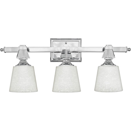 Quoizel 3 Light Deluxe Bath Fixture in Polished Chrome
