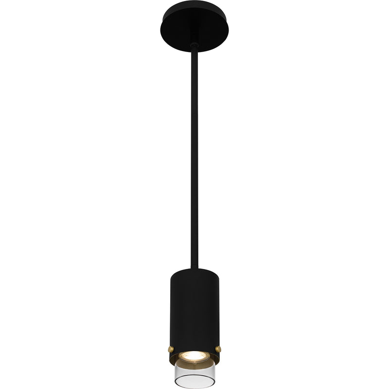 Quoizel Elio 8in 1-Light Mini Pendant | Modern Industrial Matte Black and Smoke Glass | Kitchen Island & Dining Nook | Model EIO1503MBK