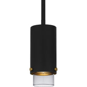 Quoizel Elio 8in 1-Light Mini Pendant | Modern Industrial Matte Black and Smoke Glass | Kitchen Island & Dining Nook | Model EIO1503MBK