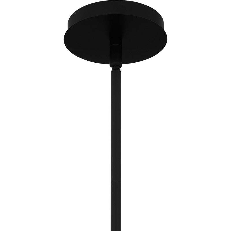 Quoizel Elio 8in 1-Light Mini Pendant | Modern Industrial Matte Black and Smoke Glass | Kitchen Island & Dining Nook | Model EIO1503MBK