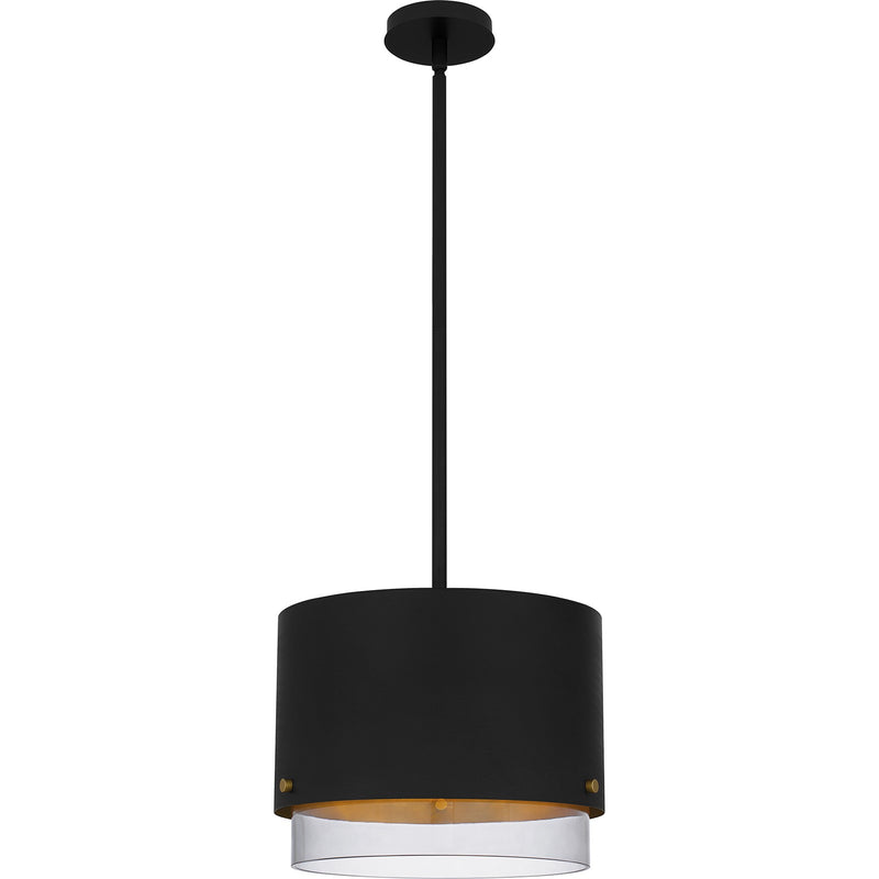 Quoizel Elio 14in 3-Light Pendant | Modern Industrial Matte Black and Smoke Glass | Kitchen Island & Dining Room | Model EIO1814MBK