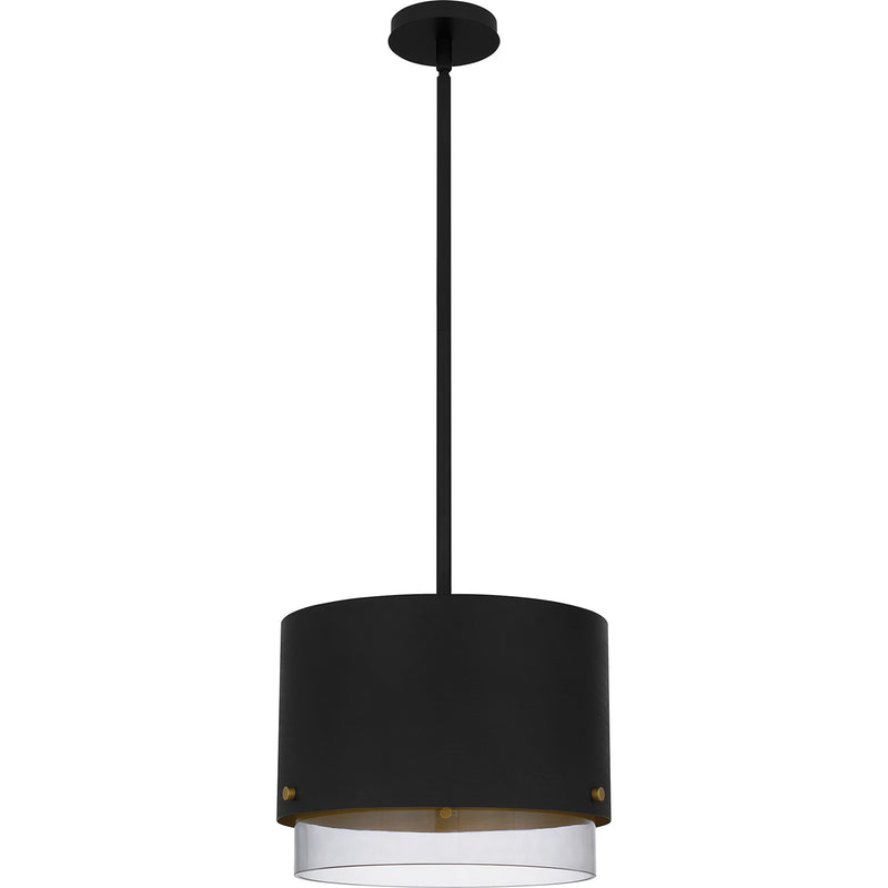 Quoizel Elio 14in 3-Light Pendant | Modern Industrial Matte Black and Smoke Glass | Kitchen Island & Dining Room | Model EIO1814MBK