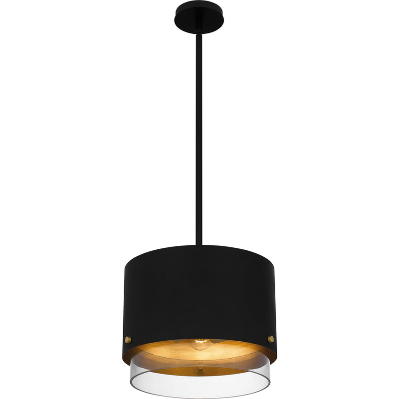 Quoizel Elio 14in 3-Light Pendant | Modern Industrial Matte Black and Smoke Glass | Kitchen Island & Dining Room | Model EIO1814MBK