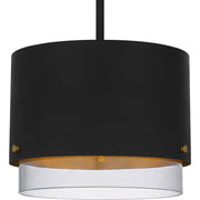 Quoizel Elio 14in 3-Light Pendant | Modern Industrial Matte Black and Smoke Glass | Kitchen Island & Dining Room | Model EIO1814MBK