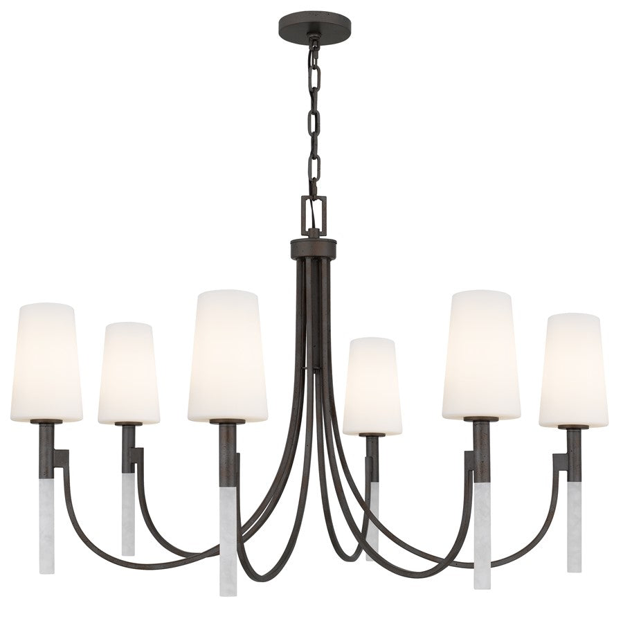 Quoizel Eloura 6-Lt Iron Gate Chandelier, Iron Gate - ELOU5040IN