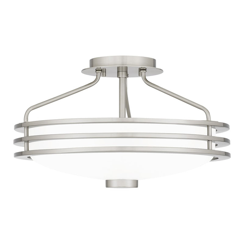 Quoizel Emile 3 Light Semi-Flush Mount, Brushed Nickel/Etched
