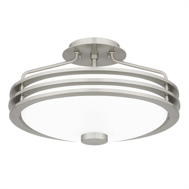 Quoizel Emile 3 Light Semi-Flush Mount, Brushed Nickel/Etched