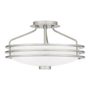 Quoizel Emile 3 Light Semi-Flush Mount, Brushed Nickel/Etched
