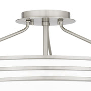 Quoizel Emile 3 Light Semi-Flush Mount, Brushed Nickel/Etched