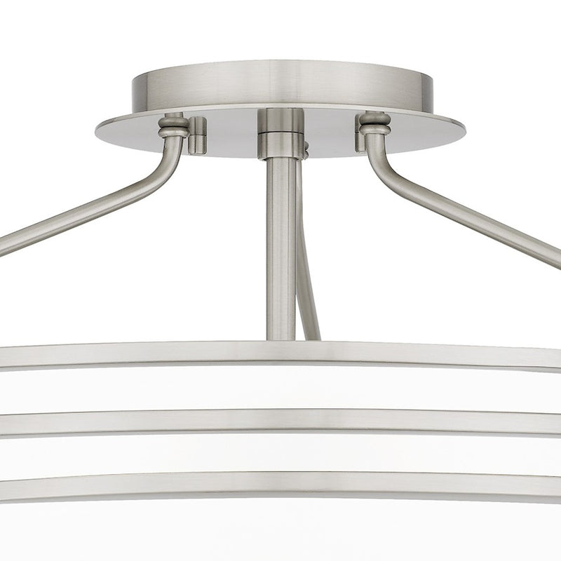 Quoizel Emile 3 Light Semi-Flush Mount, Brushed Nickel/Etched