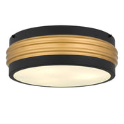 Quoizel Emmett 3-Lt Matte Black Flush Mount, Matte Black - EMM1616MBK