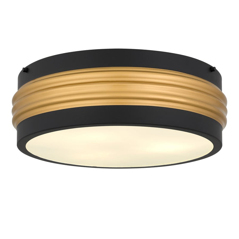 Quoizel Emmett 3-Lt Matte Black Flush Mount, Matte Black - EMM1616MBK
