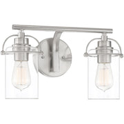 Quoizel Emerson 2 Light Bath Vanity, Brushed Nickel