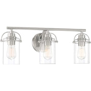 Quoizel Emerson 3 Light Bath Vanity, Brushed Nickel