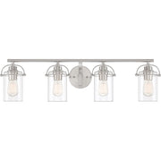Quoizel Emerson 4 Light Bath Vanity, Brushed Nickel