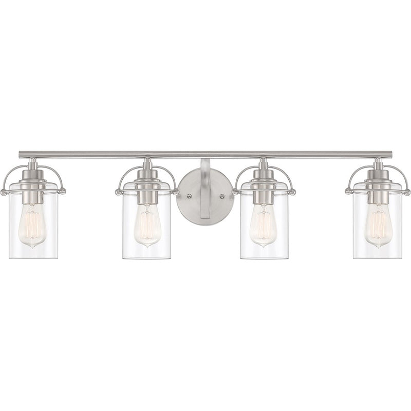 Quoizel Emerson 4 Light Bath Vanity, Brushed Nickel