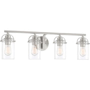 Quoizel Emerson 4 Light Bath Vanity, Brushed Nickel
