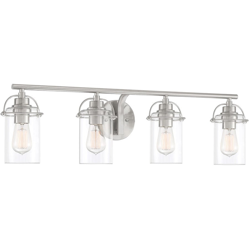 Quoizel Emerson 4 Light Bath Vanity, Brushed Nickel