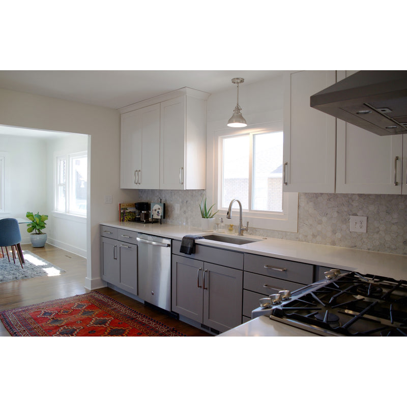 Quoizel Emery 8in 1-Light Mini Pendant | Traditional Brushed Nickel Metal Shade | Kitchen Island & Bar | 8 x 8 x 9 in | Model ER1508BN