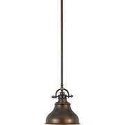 Quoizel Emery 8in 1-Light Mini Pendant | Traditional Palladian Bronze Metal Shade | Kitchen Island & Bar | 8 x 8 x 9 in | Model ER1508PN