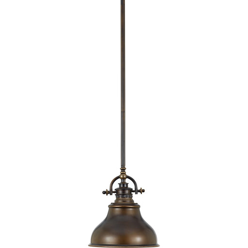 Quoizel Emery 8in 1-Light Mini Pendant | Traditional Palladian Bronze Metal Shade | Kitchen Island & Bar | 8 x 8 x 9 in | Model ER1508PN