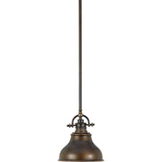Quoizel Emery 8in 1-Light Mini Pendant | Traditional Palladian Bronze Metal Shade | Kitchen Island & Bar | 8 x 8 x 9 in | Model ER1508PN